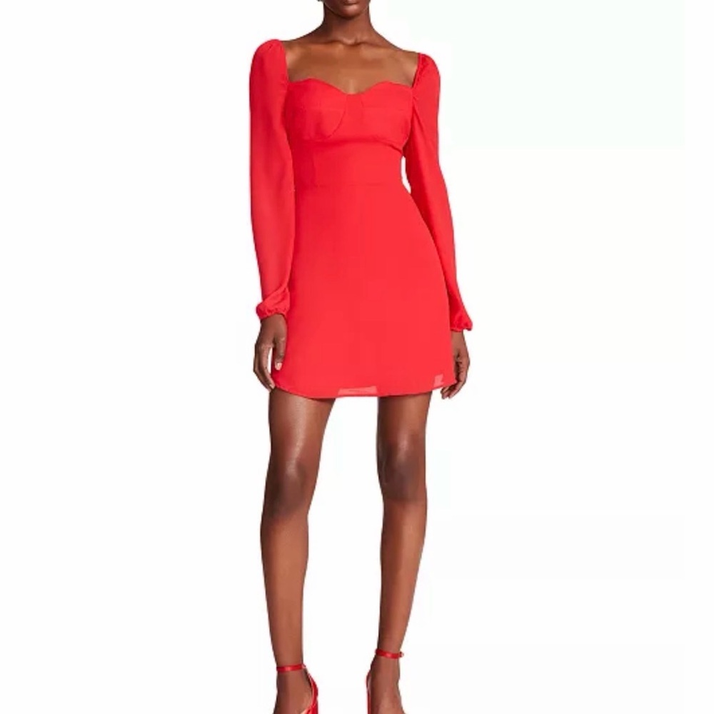 Valentine’s Day red Steve Madden Vibrant Long Sleeve Dress